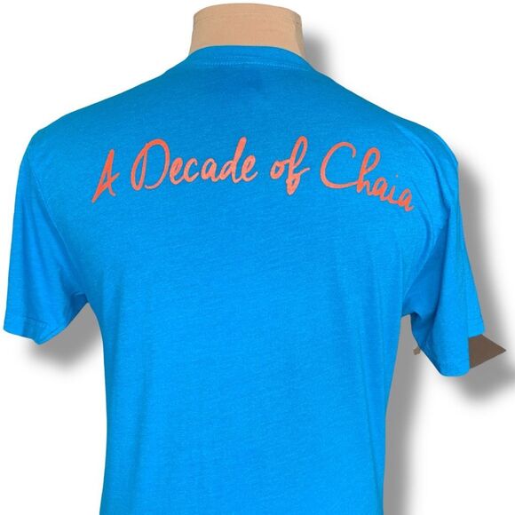 Chaia Tacos Ten Carrot Tally Tee Blue Orange Short Sleeve Crewneck Tshirt Medium - Picture 4 of 8
